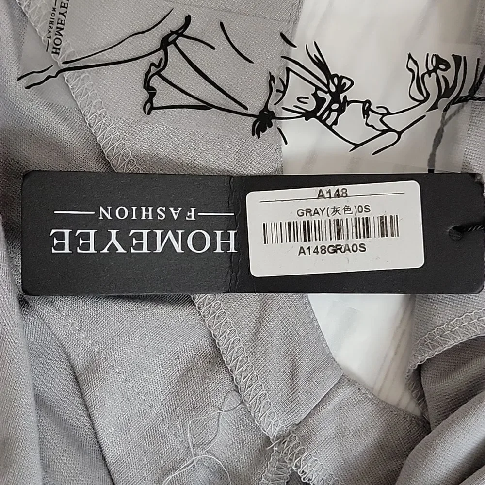 NWT Homeyee sleeveless midi dress in grey Women's Size S